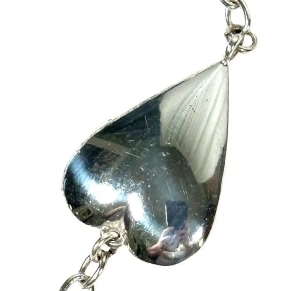 BRIGHTON GLISTEN HEART Clear Crystal Silver Bracelet Reversible JF8131 NWOT $72